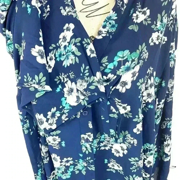 Sale🤩-Joan Rivers Floral Print Top Bow Sleeve - Picture 4 of 5